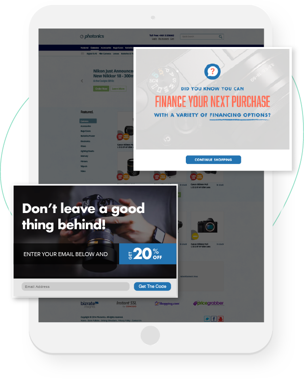 capture emails convert shoppers with exit intent offers image